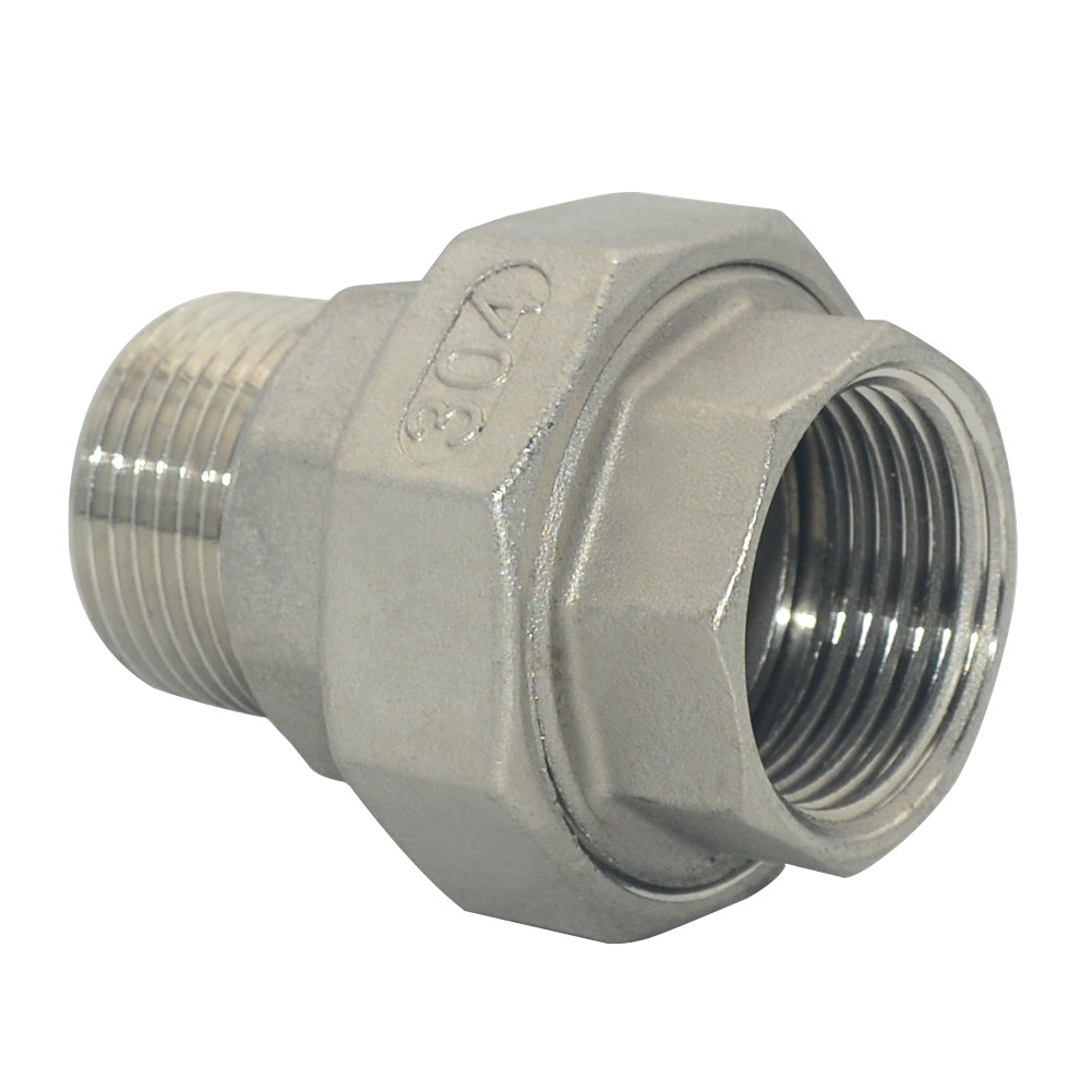 Stainless Steel Union 1" in NPT Pipe Split Coupling Male to Female MF