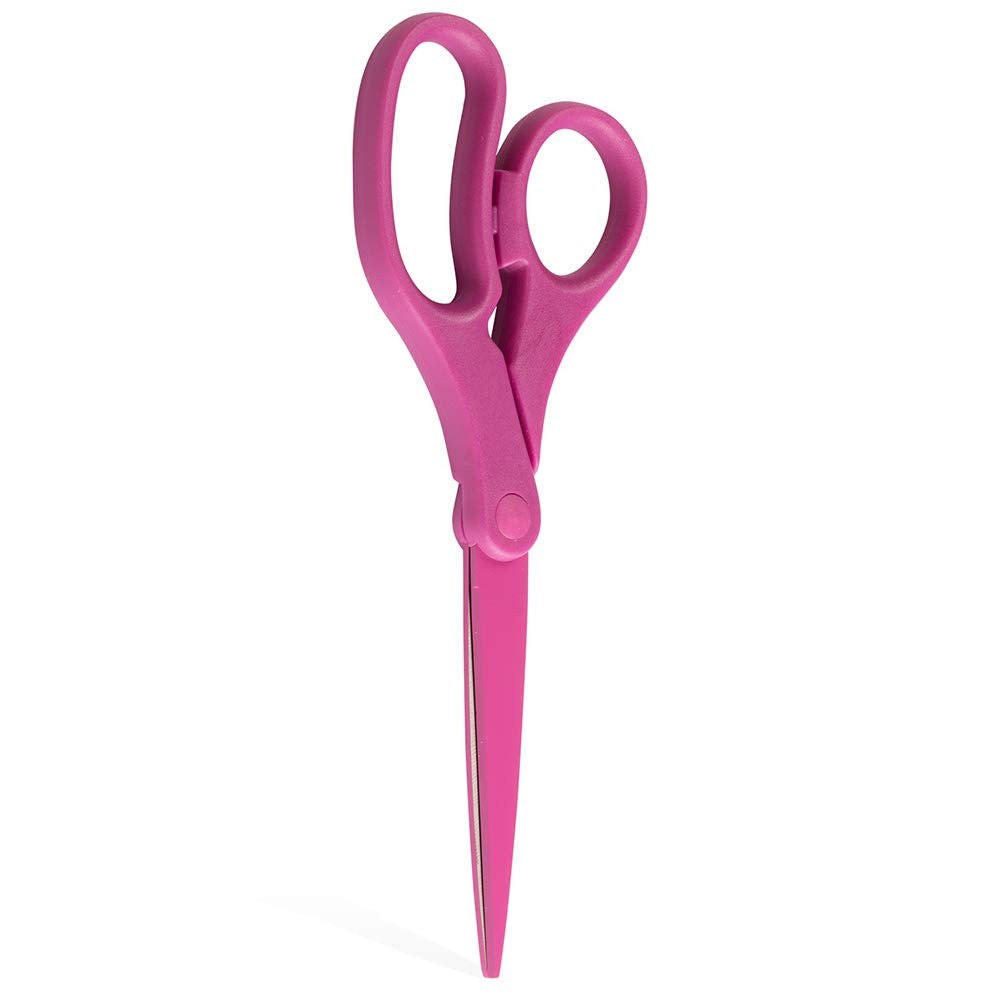Multi-Purpose Precision Scissors - 8 Inch - Fuchsia Pink - Ergonomic Handle &...