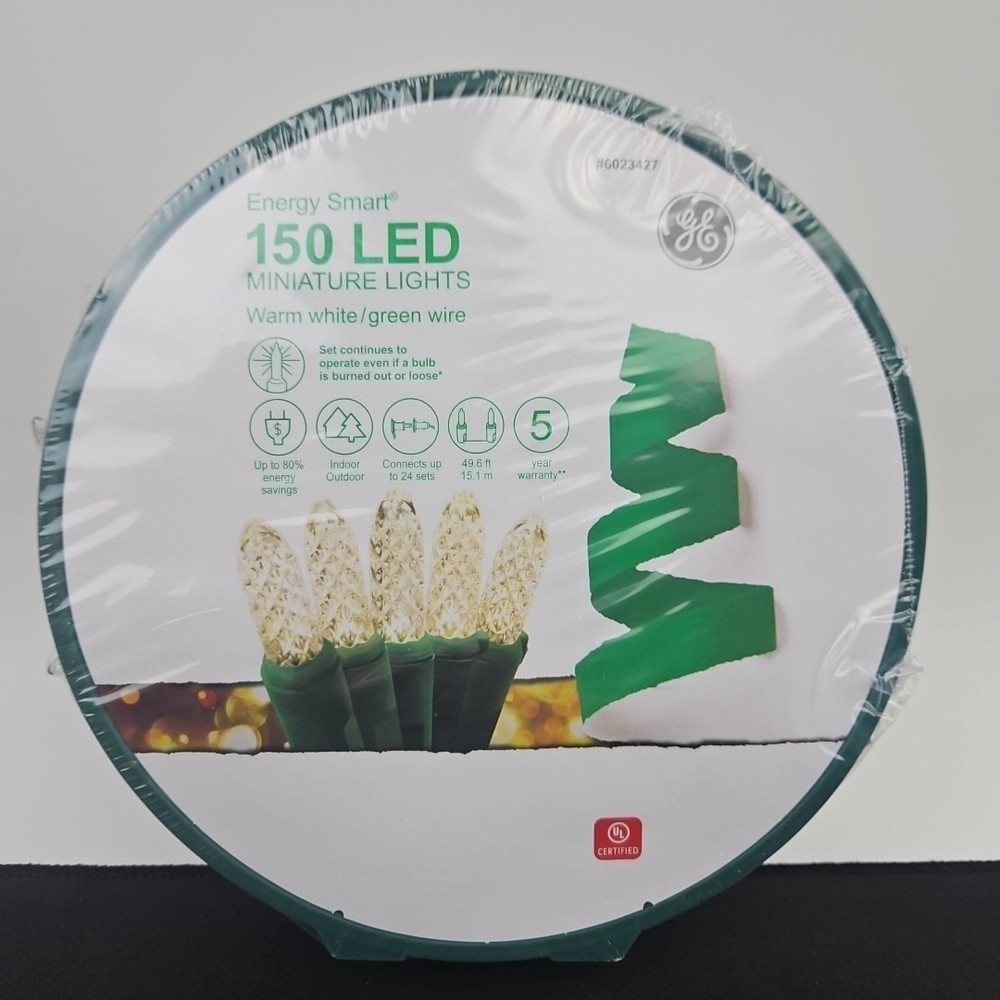GE Energy Smart 150 Ct 49.6 ft Warm White MIniature LED Christmas String Light