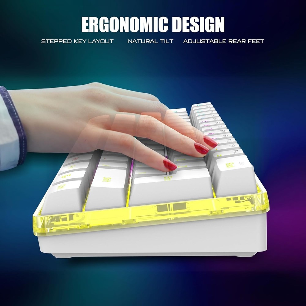 Rechargeable Wireless Keyboard and Mouse with 61 Keys and Backlit Functionality