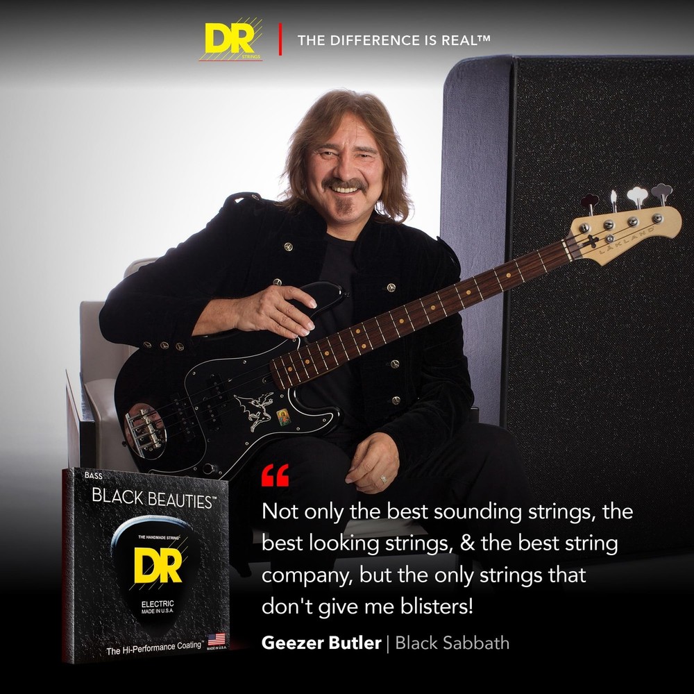 DR Strings - Black Beauties - Bass Guitar Strings 5-String Set - Light 40-120...