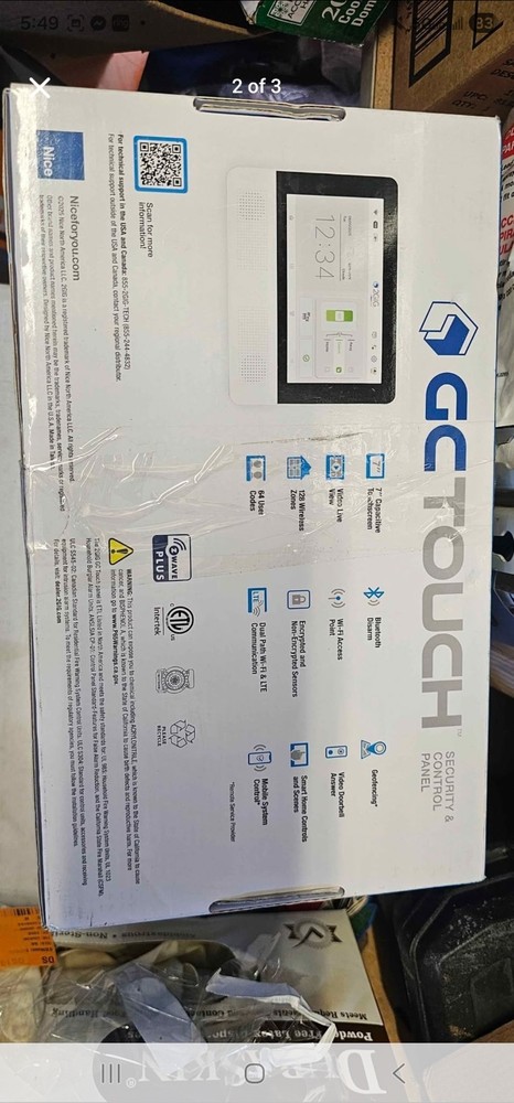 2GIG GC Touch Security & Control Panel Touch Screen White Alarm System GC Touch