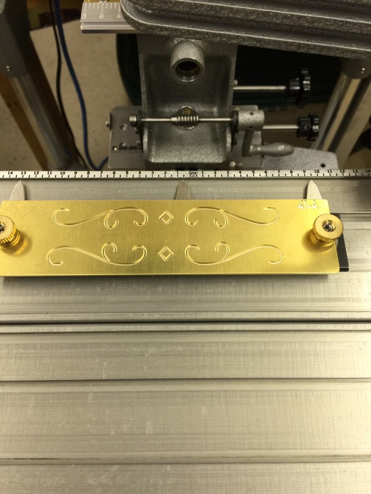 4 WAY SCROLL PATTERN SOLID BRASS ENGRAVING PLATE FOR NEW HERMES FONT