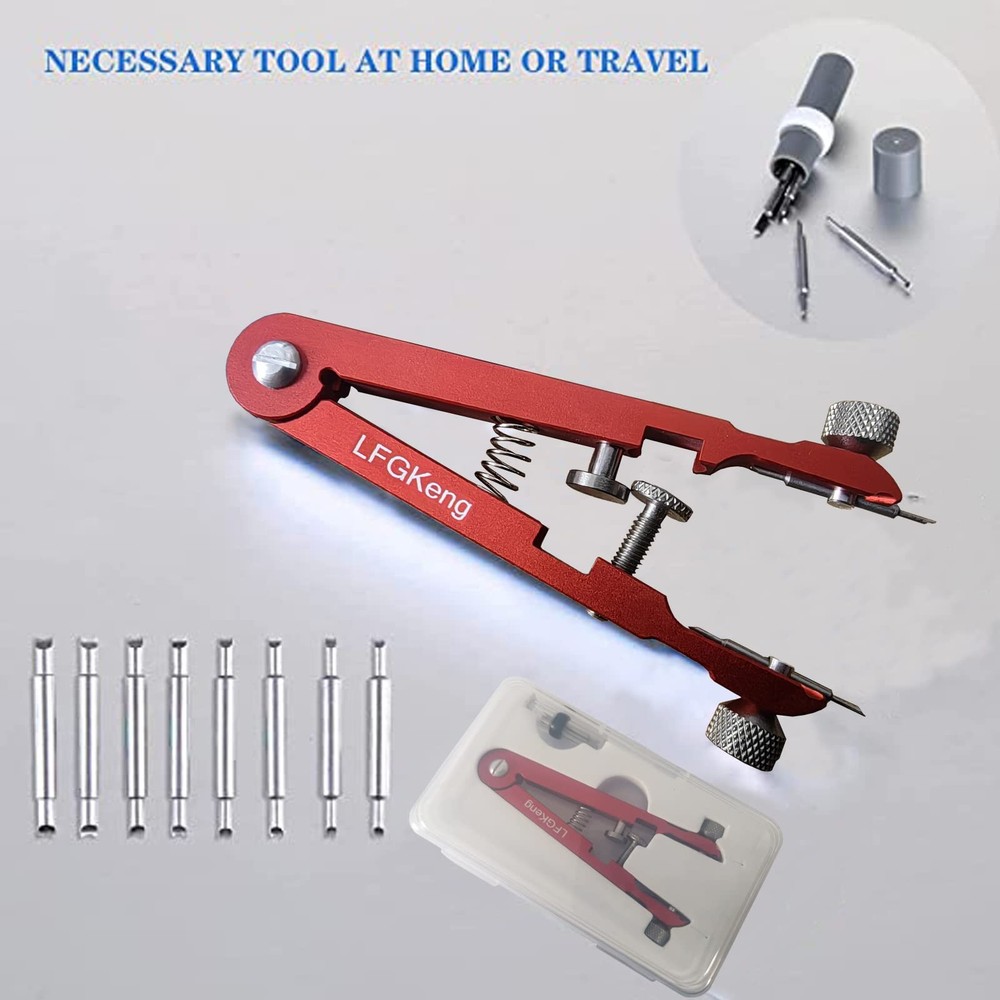 LFGKeng Watch Spring Bar Plier Tool, Tweezer, Compact, Red