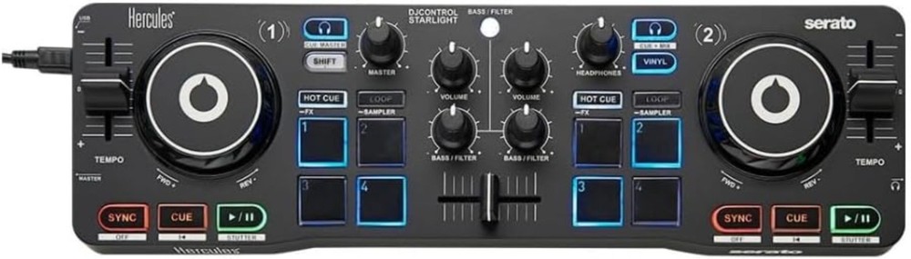 DJControl Starlight | Portable USB DJ Controller with Lighting Effects & Serato
