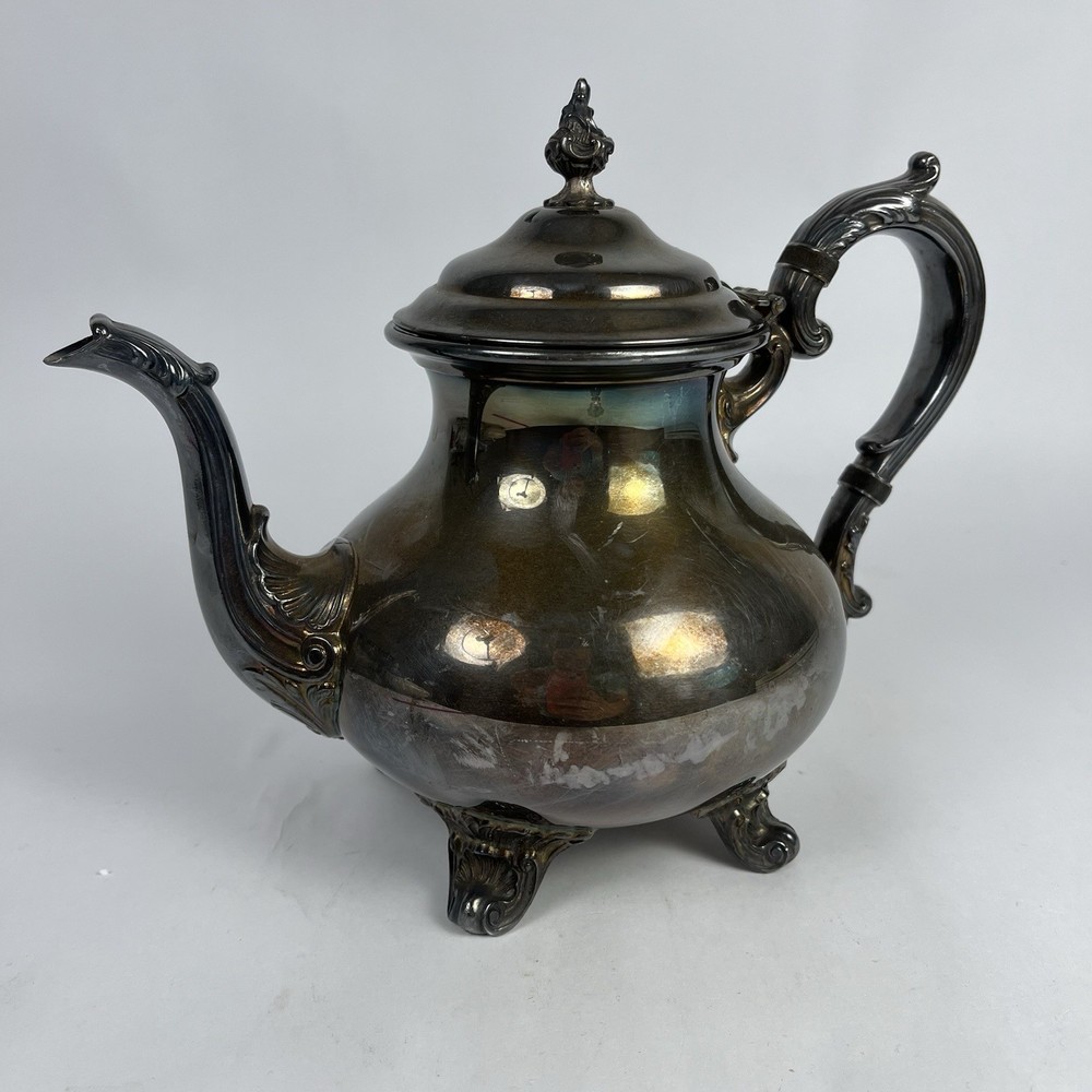 Vintage Gorham Silver Duchess Silver-plated Hollowware footed teapot or coffee