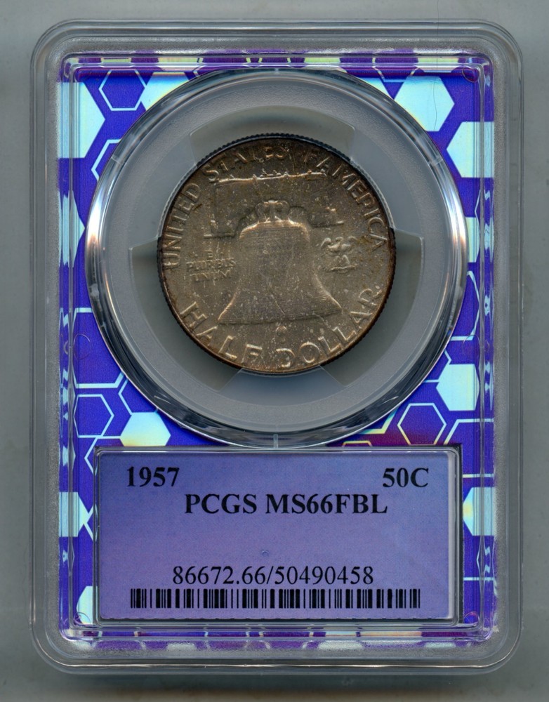 1957 Franklin Silver Half Dollar PCGS MS 66 FBL