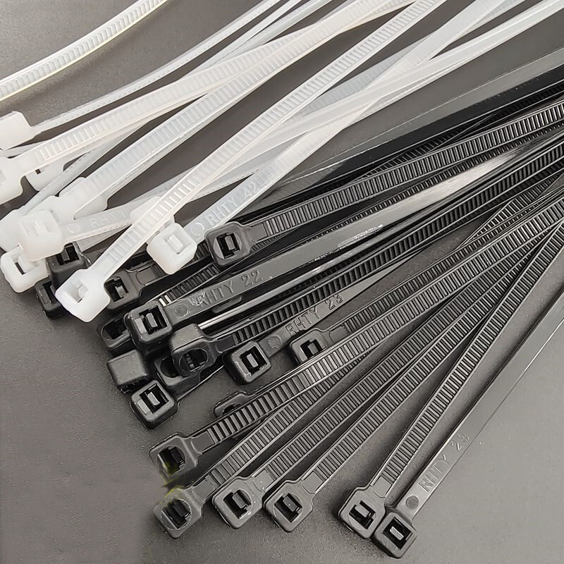 3.6mm Width Cable Ties Nylon Zip Tie Wraps Strong Long Multiple Size White/Black