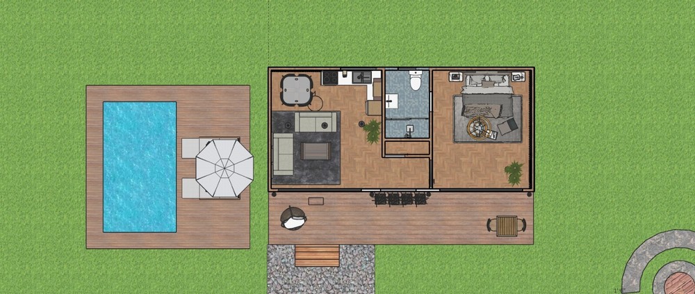 20' x 30' Custom Tiny home House Plan with 3D images