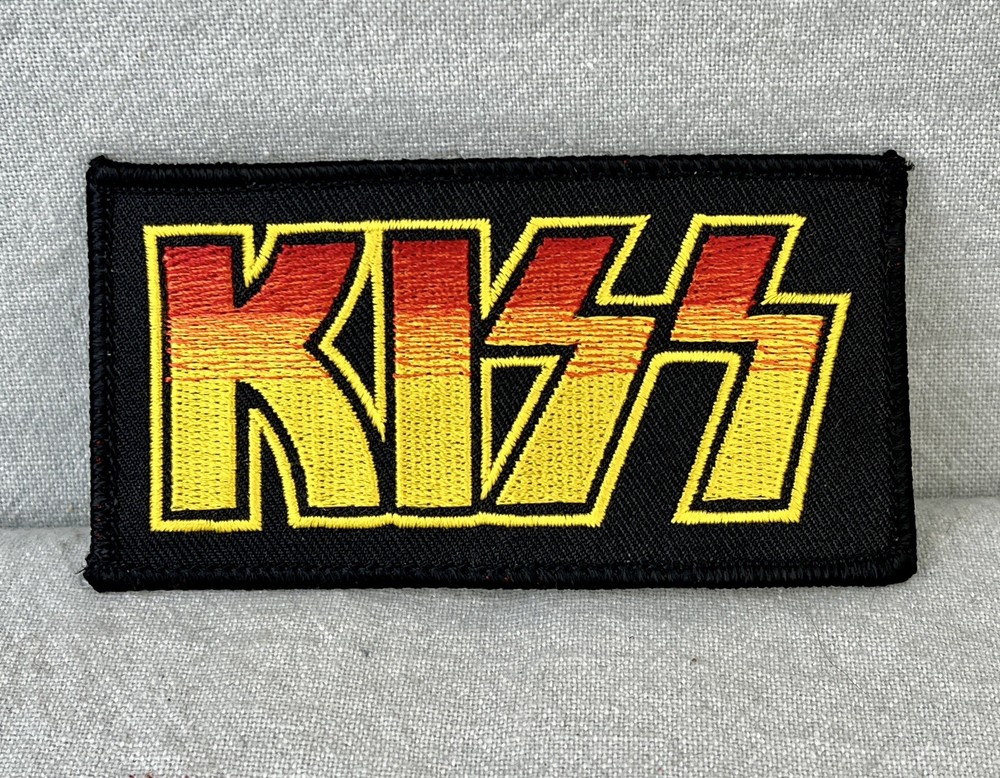 Kiss Band Classic Logo Red/Yellow Embroidered 2”x4” Iron On/Sew Patch