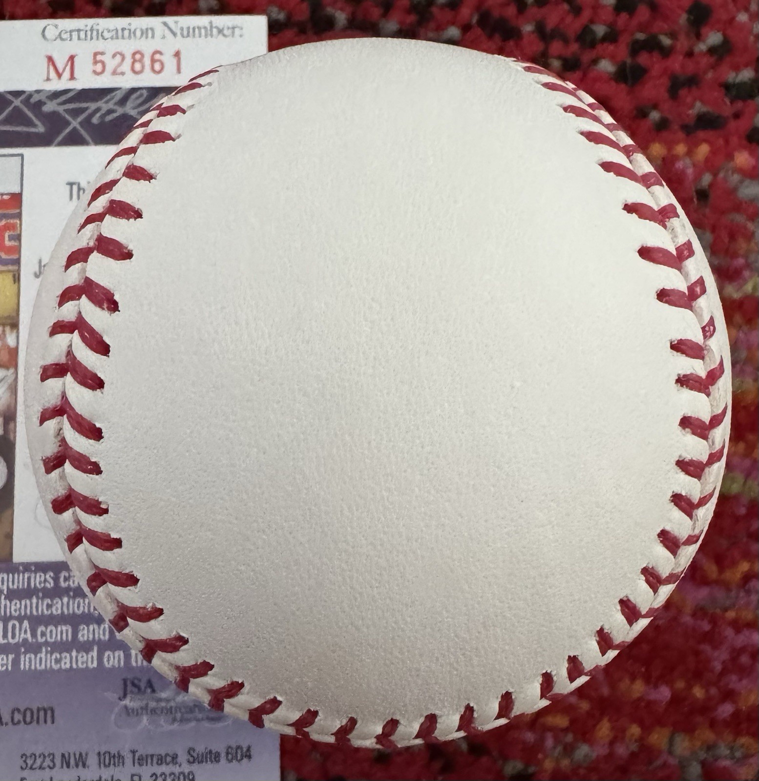 Carlos Lee “45” Autographed OMLB Selig JSA Authentication