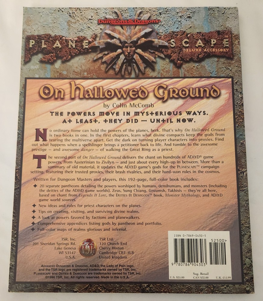 DUNGEONS & DRAGONS SOFTCOVER PLANESCAPE HALLOWED GROUND