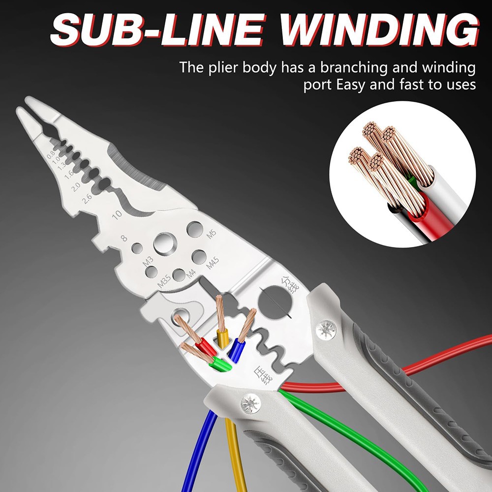 Multifunctional Wire Stripper Crimper Cable Cutter Pliers For Electrical Cable
