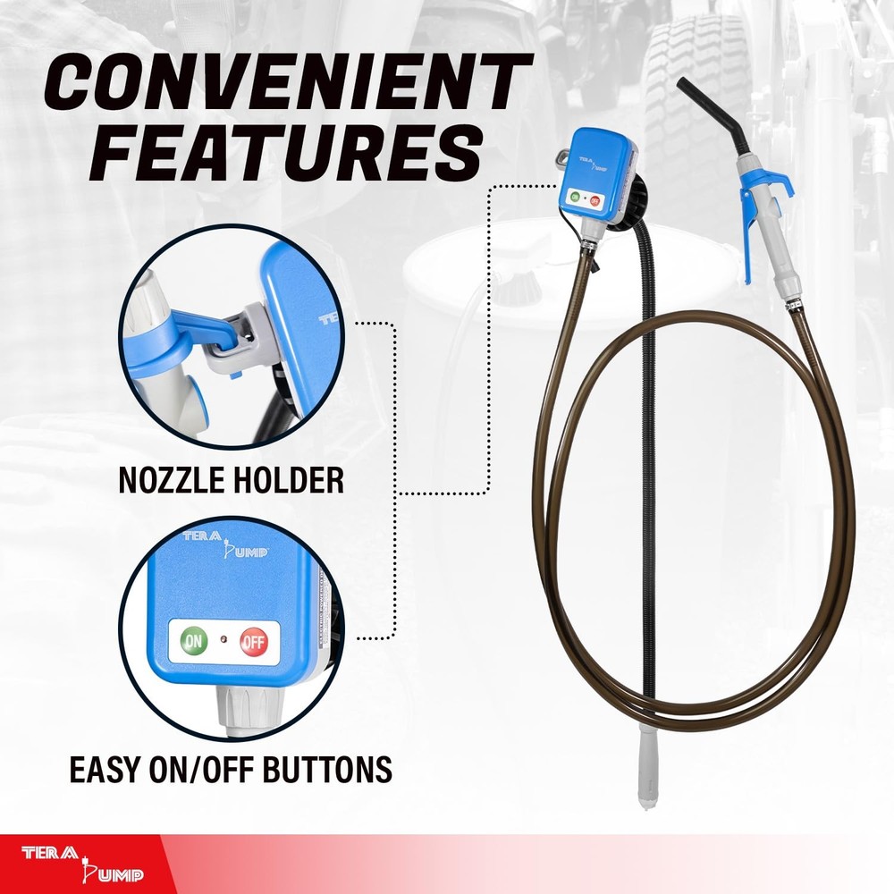 TERA PUMP - Electric Powered 55 Gallon Drum Barrel Pump | Quick Stop Flow