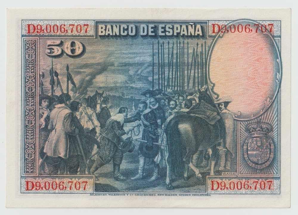 Spain 50 Festas Banknotes, year 1928