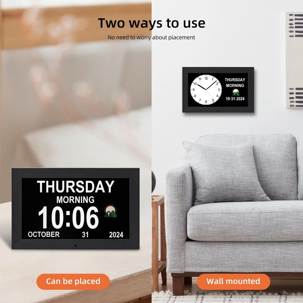 Digital Alarm Clock, Multiple Alarm Functions, Clock with Date and Week, Digi...