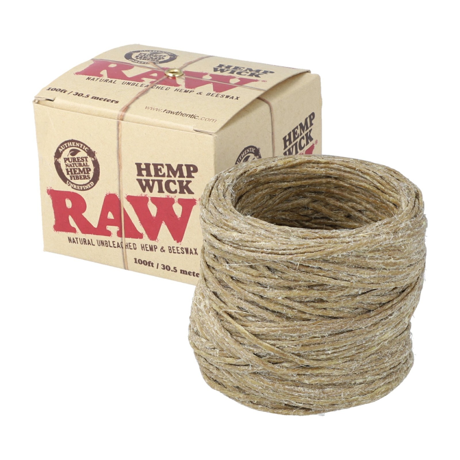 RAW Hemp Wick Ball | 100FT 1 PC BOXED |  Natural Hemp and Beeswax