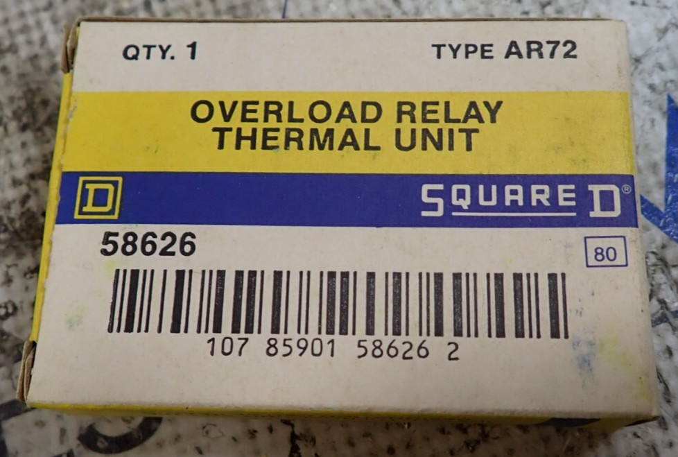 1 NEW - Square D AR72 Overload Relay Thermal Unit Heater