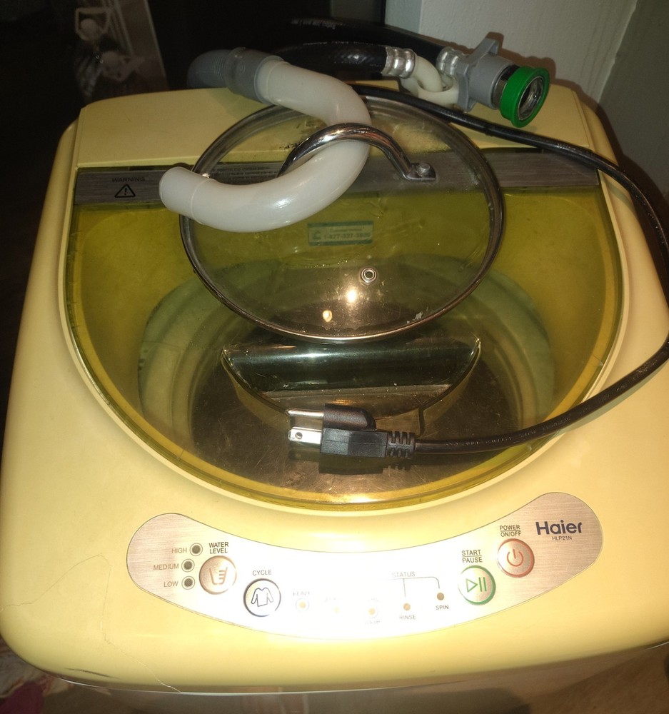 Haier HLP21N Portable Compact Top-Loading Washing Machine Yellow/White