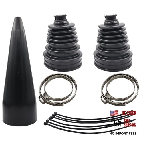 Universal CV Joint Boot Kit with 1 Cone Universal Non-Split 2 Boots with 1 Cone