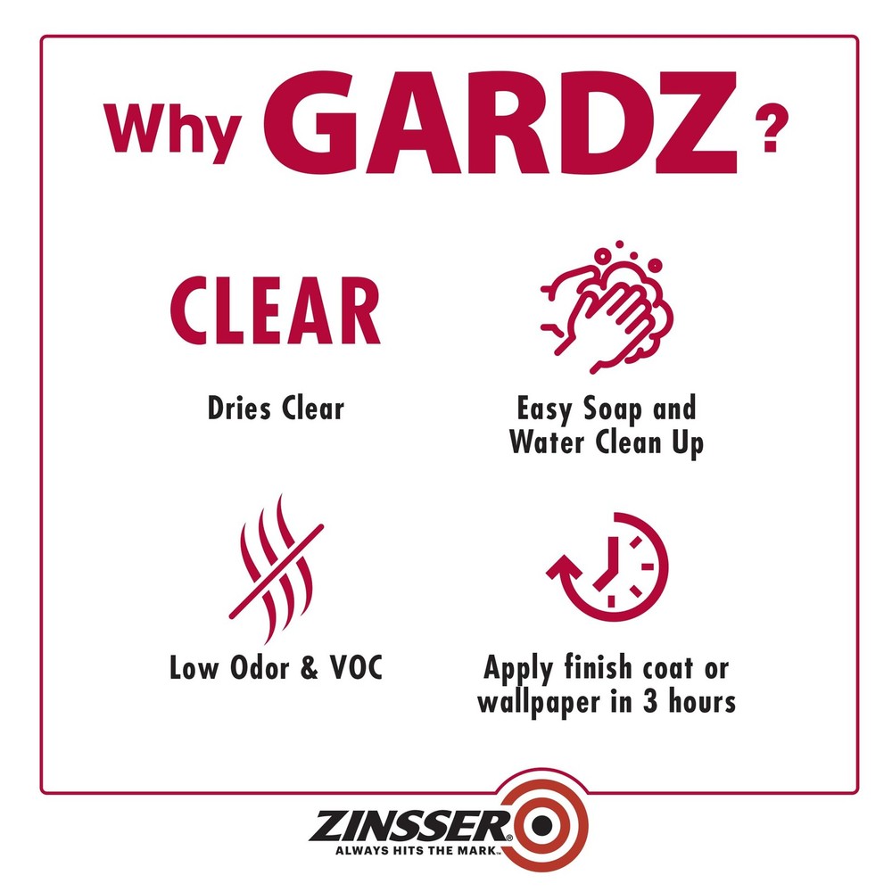 qt 02304 Clear , Gardz Water-Based Problem Surface Sealer