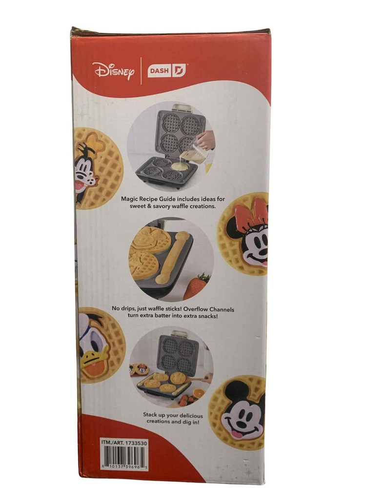 Dash Disney Waffle Maker No Drip Makes 4 Mini Waffles 4 inch Ceramic Non Stick