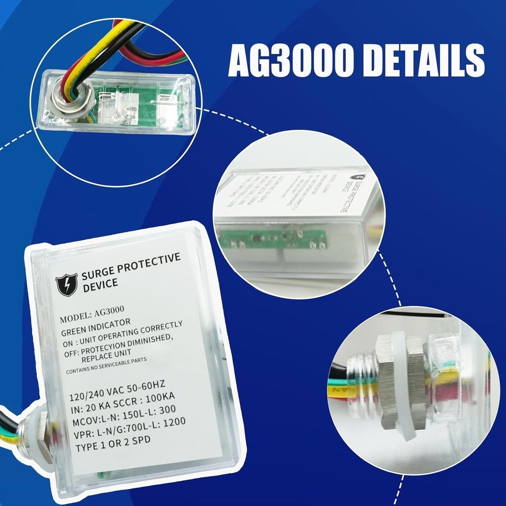 120/240V HVAC Surge Protector Device with TPMOV Technology, 3-Mode Mini Split