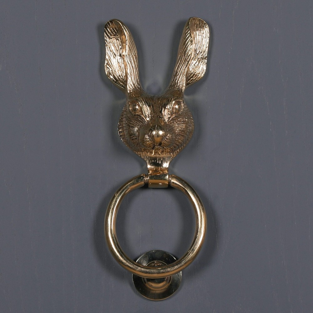 Classical Solid Brass Rabbit Hare Door Knocker Animal Country Style