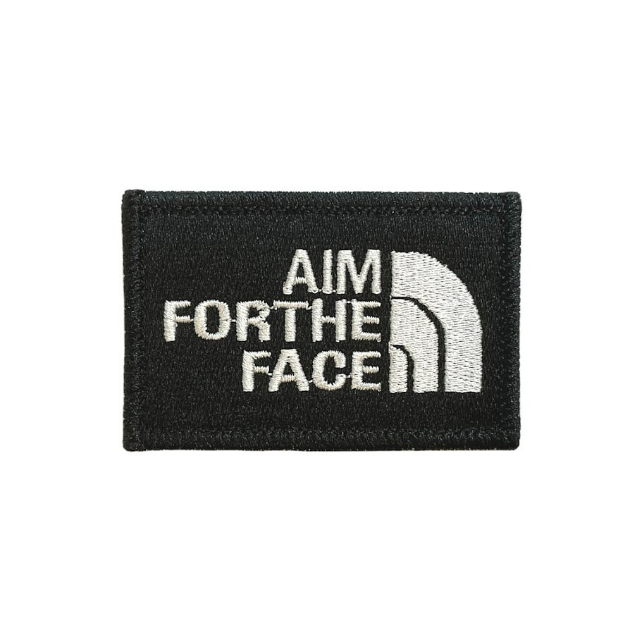 Aim for the Face Embroidered Morale Patch - Hook Backing 2x3 Made in USA