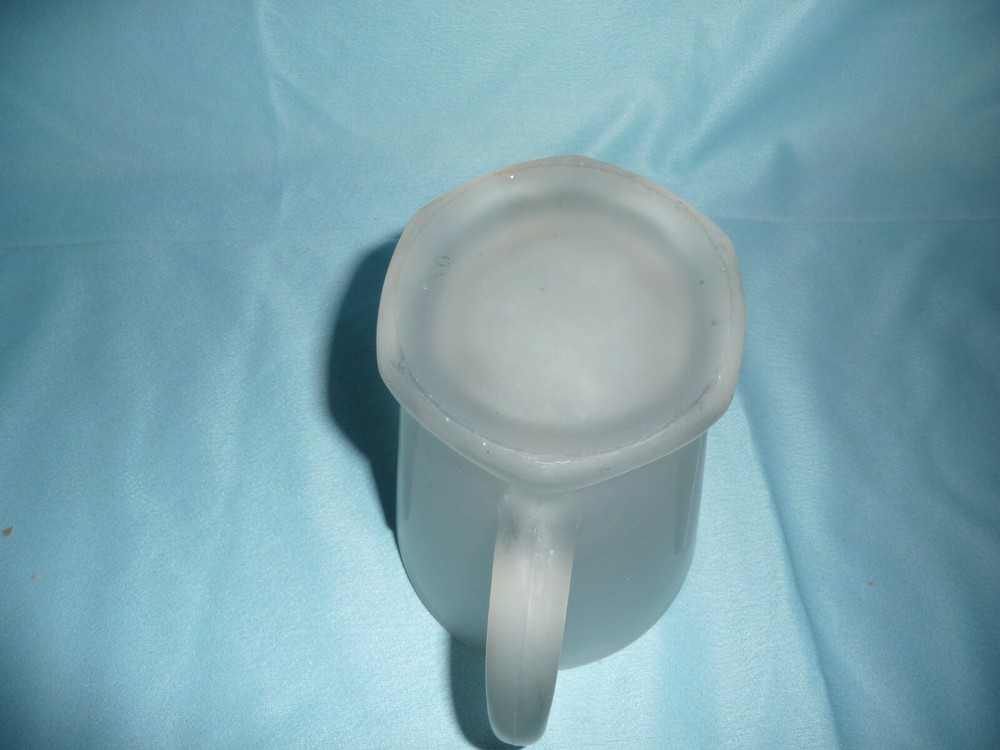 Frosted Glass Pitcher and Two Mugs