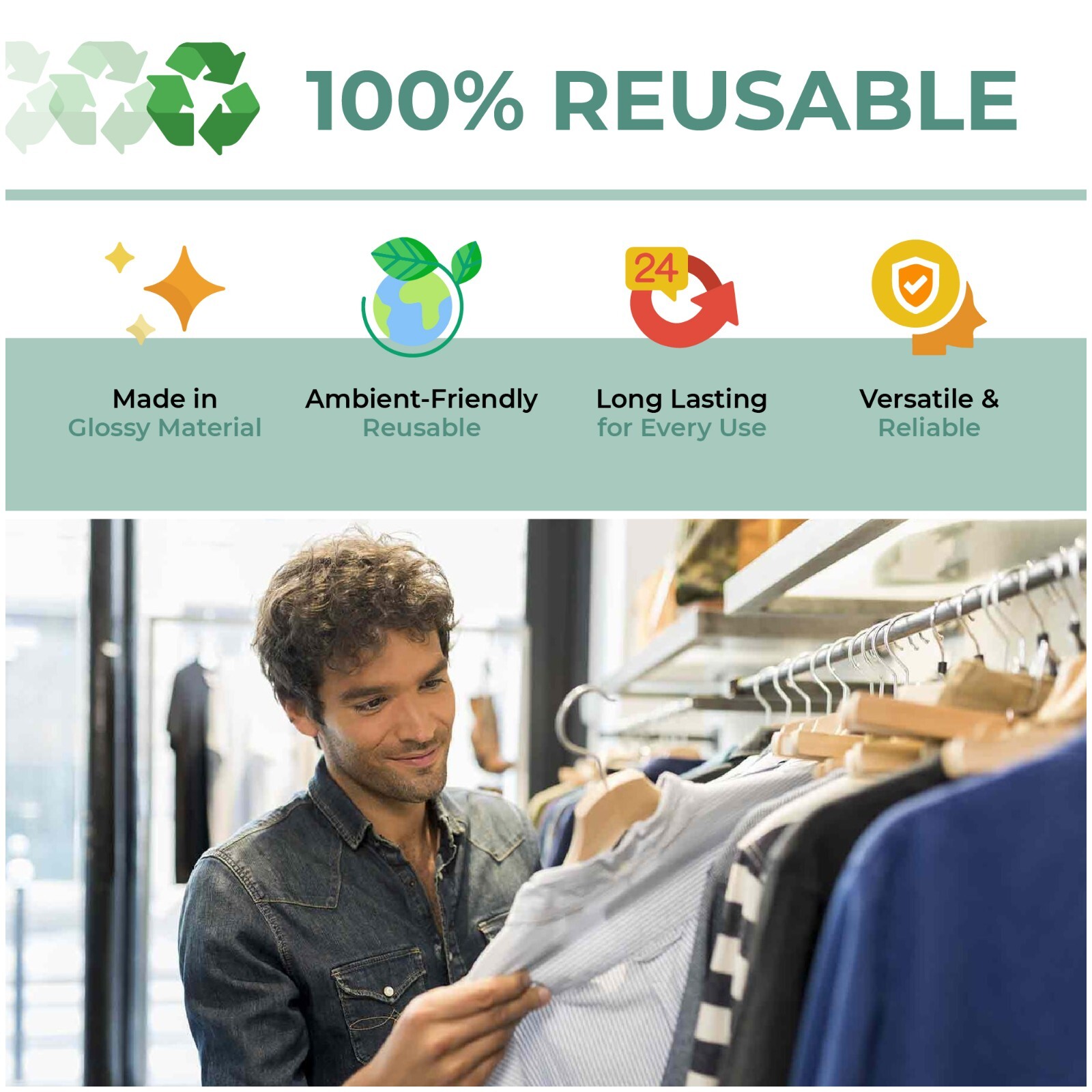 100 Pack 12" x 15" with 1.25 mil Thick Black Merchandise Plastic Glossy Bags