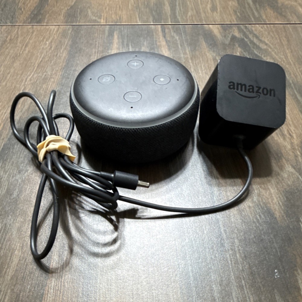 Amazon Echo Dot (3rd Gen) Smart Speaker Black Alexa Wi-Fi Power Adapter