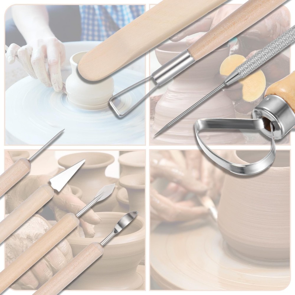 Clay Tools 43PCS Pottery Tools Clay Sculpting Tools Polymer Clay Tools Kit Ce...