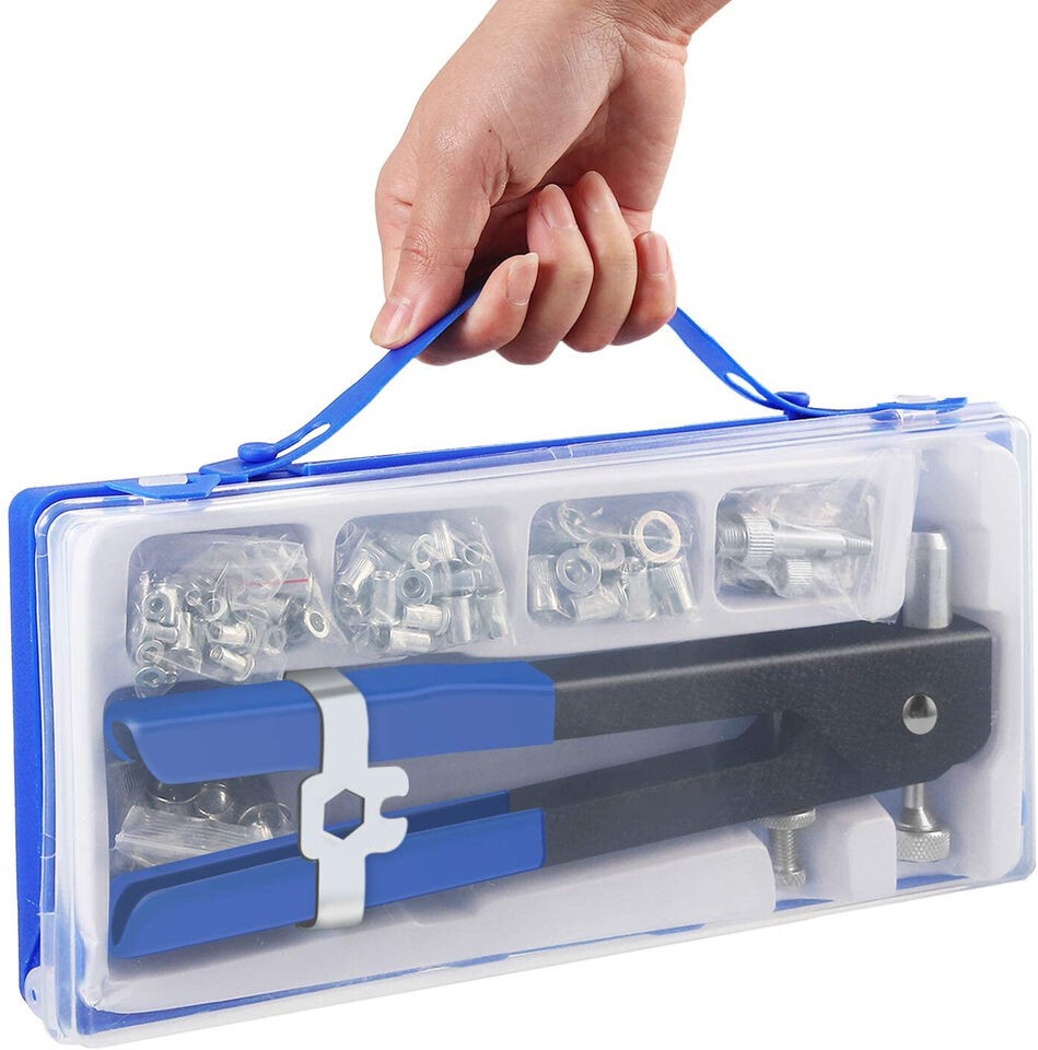 86Pc Threaded Nut Rivet Gun Insert Tool Riveter Rivnut Setter Riveting Kit M3-M8