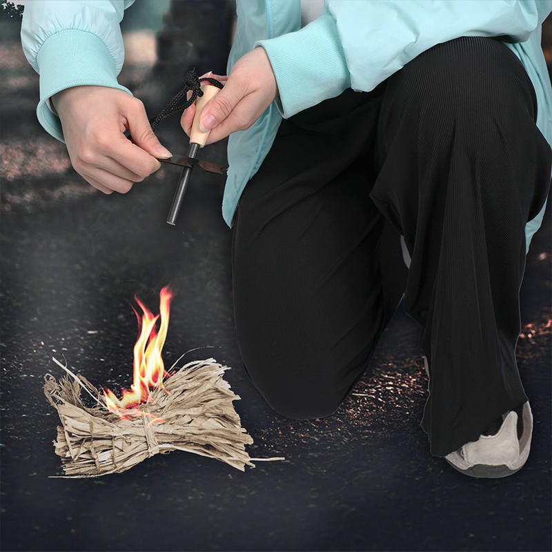 Fire Starter Flint Steel Striker Survival Kit Ferro Rod Outdoor Camping Tool New