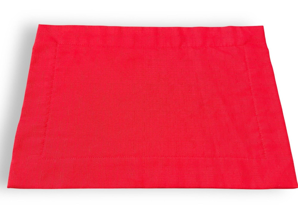 10 Classic Red Hemstitch Rectangular Placements for Christmas Holidays All Year
