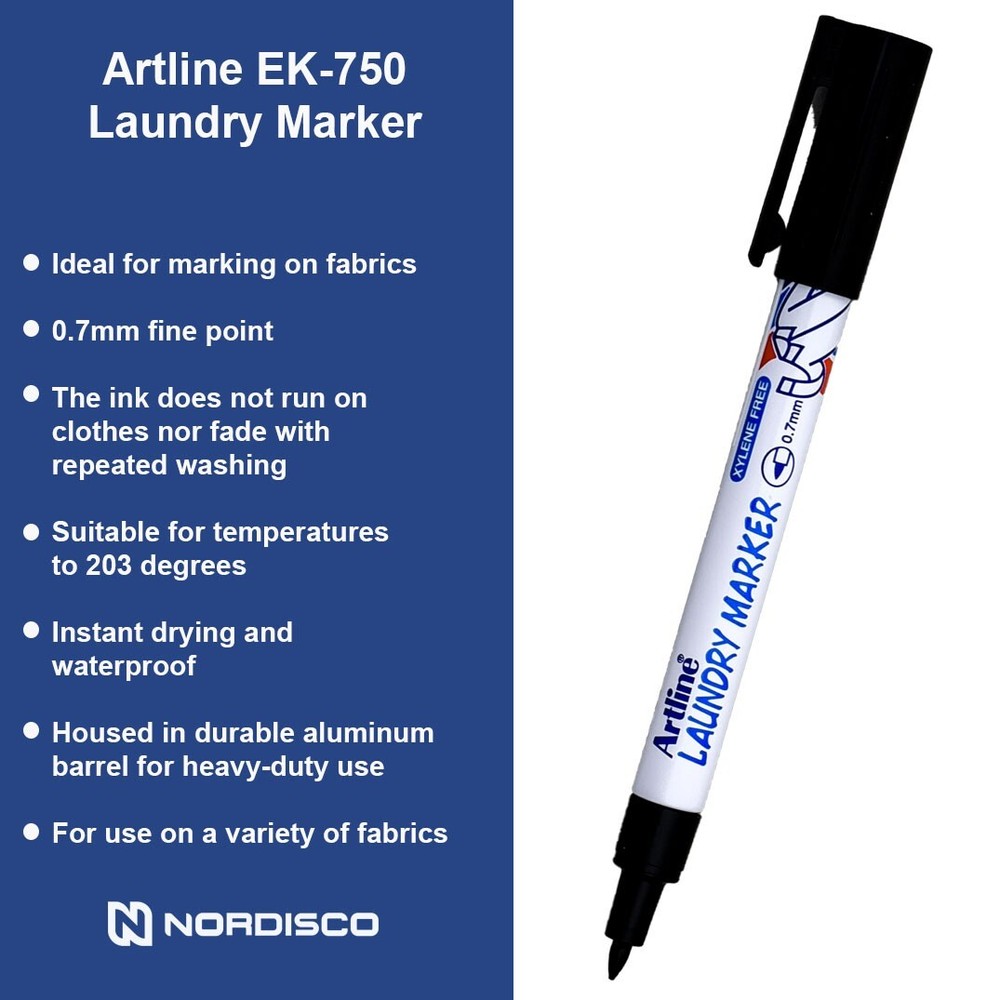 Sharpie Rub-a-Dub & Artline Laundry Marker Bundle, Black & White Markers