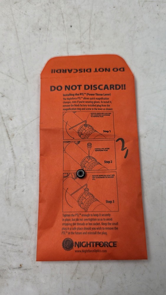 The Nightforce bolt, adjustment