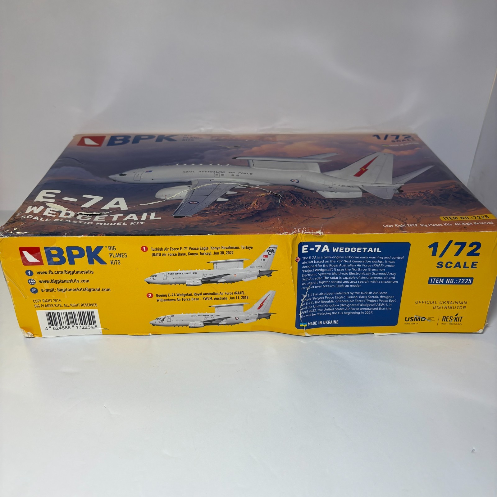 BPK 1/72 Boeing E-7A Wedgetail Scale Plastic Model Kit #7225