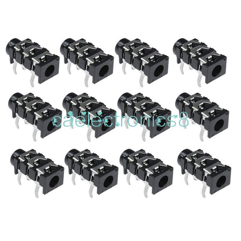 10Pcs 3.5mm 5Pin Stereo Headphone Audio Jack Earphone Socket