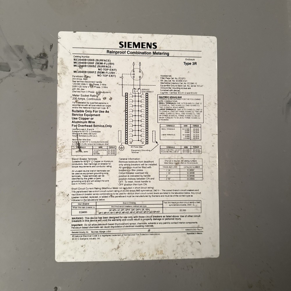 Siemens MC2040B1200S Surface Mount Meter Gray