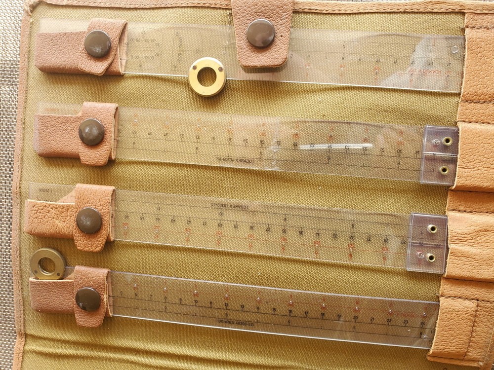 Vintage LOGAREX Czech Made Engineering Set in Leather Folder