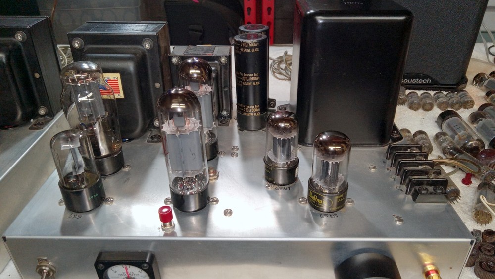 Pair KT77 Tube Mono Amplifiers Ultra Linear Eico Transformers Work Great