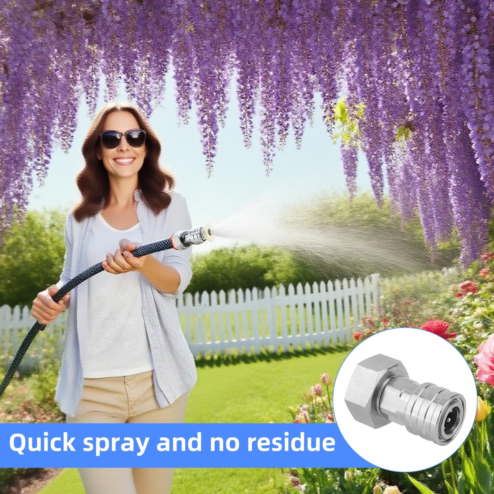 3/4" GHT to 1/4" Quick Connect Pressure Washer Hose Adapter