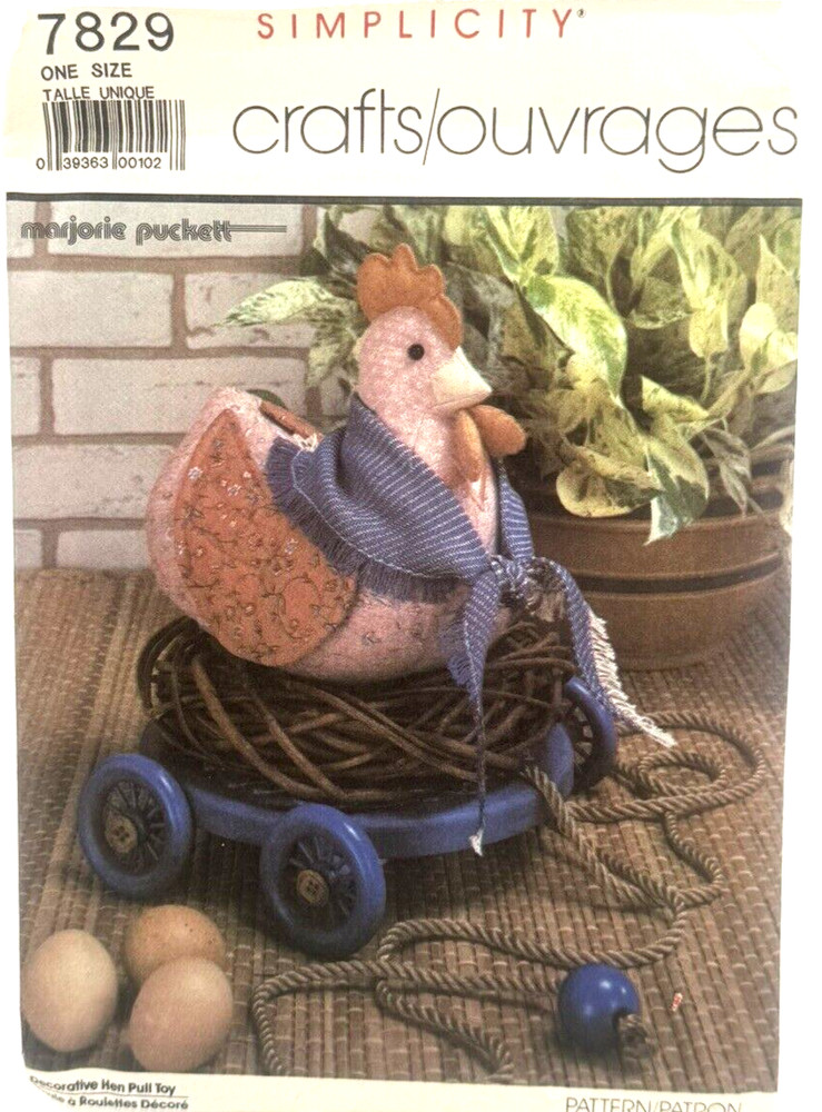 Rare Simplicity Crafts Pattern #7829 - Decorative Hen Pull Toy
