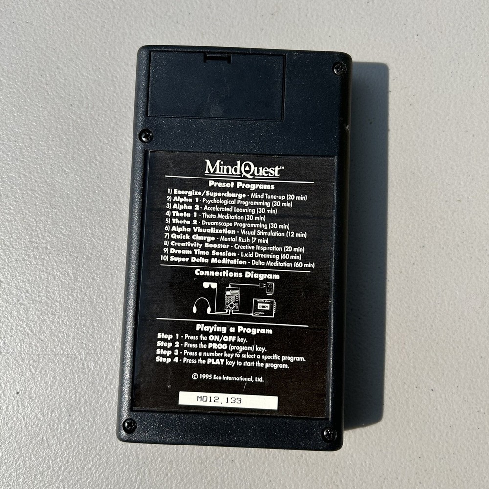 Mindquest Eco Mind Development Computer Meditation Control Only AS IS