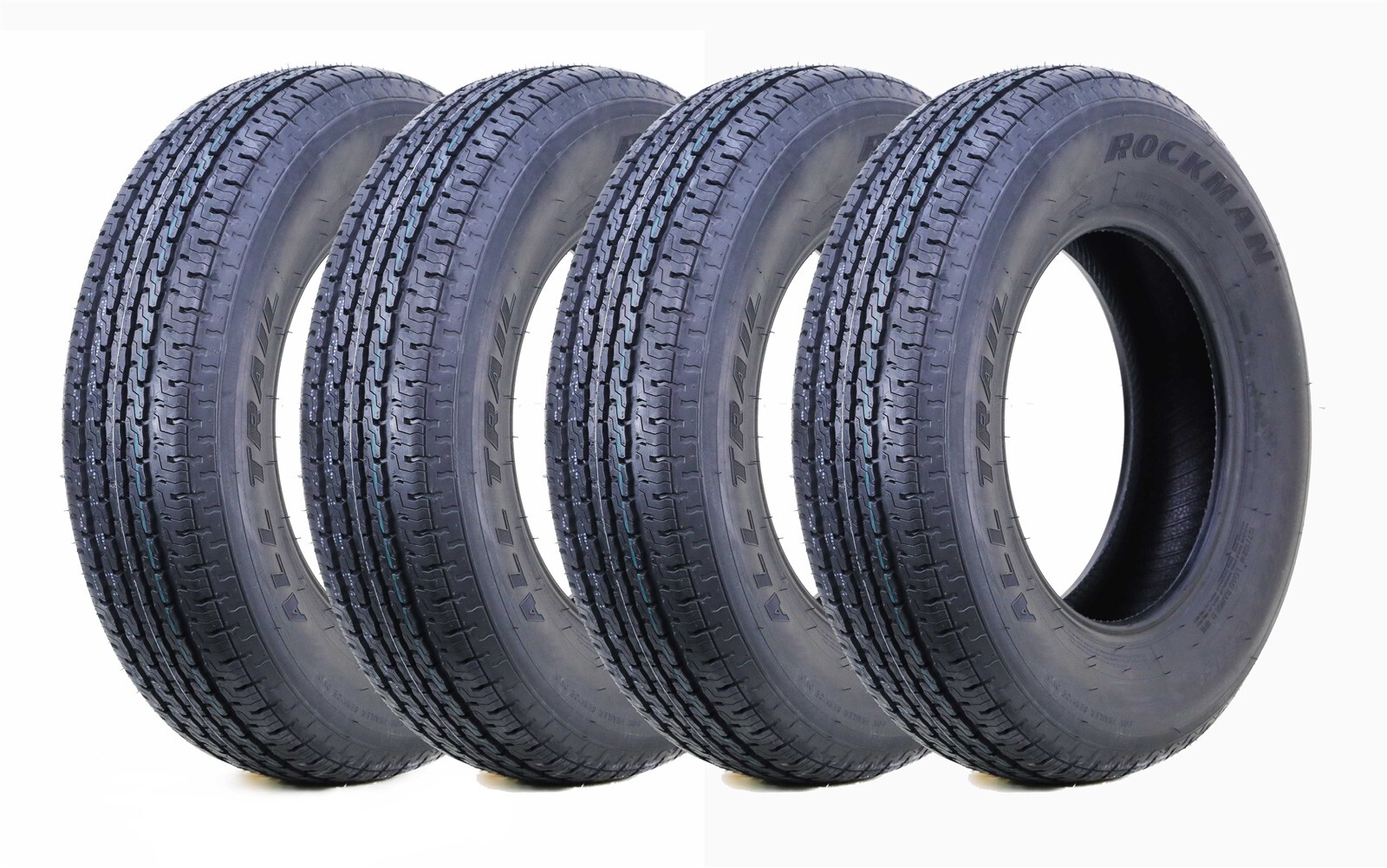 4 ROCKMAN Trailer Tires ST205/75R15 8-Ply Load Range D 107M Steel Belted Radial