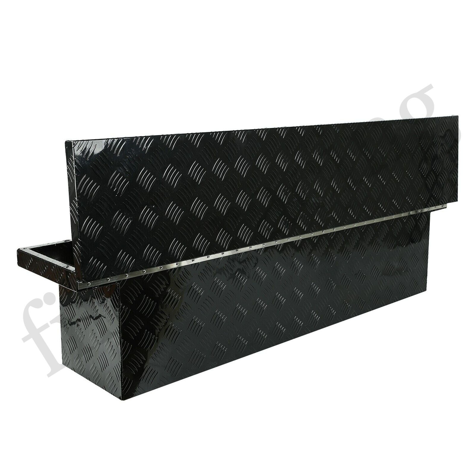 60"X12"X14" BLACK ALUMINUM PICKUP TRUCK TRUNK BED TOOL BOX TRAILER STORAGE+LOCK