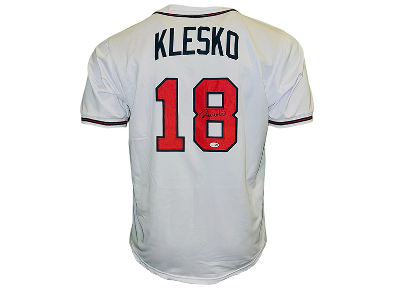 Ryan Klesko Signed Atlanta White Baseball Jersey JSA