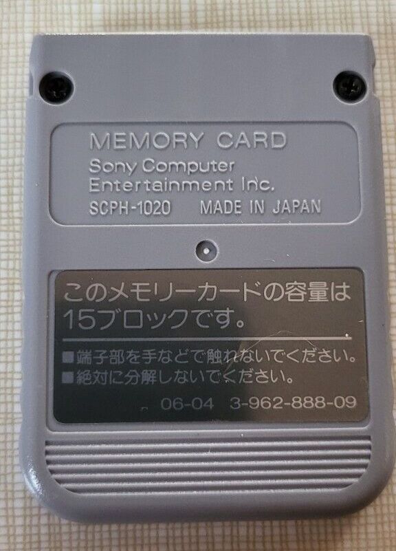 Playstation 1 PS1 Official OEM 15 Block Memory Card SCPH-1020 TESTED US SELLER